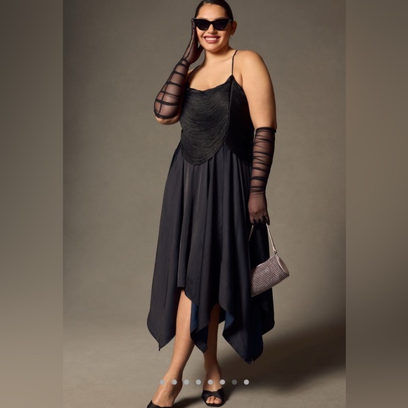 Anthropologie Dresses & Skirts - NWT Anthropologie Fringe Bodice Mini Dress — black — size 14 / large